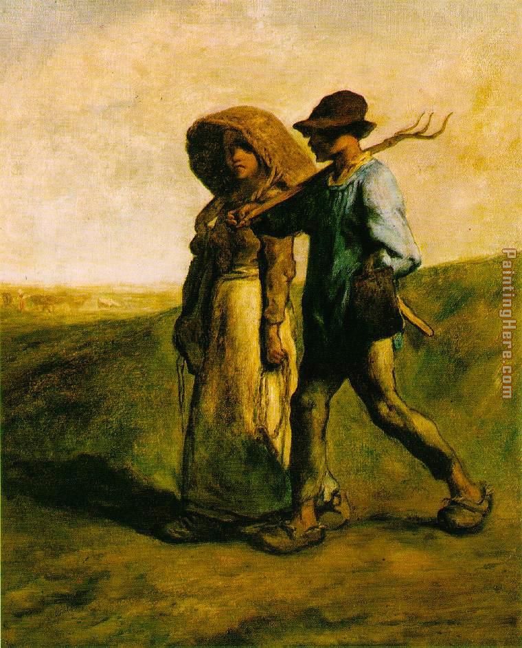 The Walk to Work painting - Jean Francois Millet The Walk to Work art painting